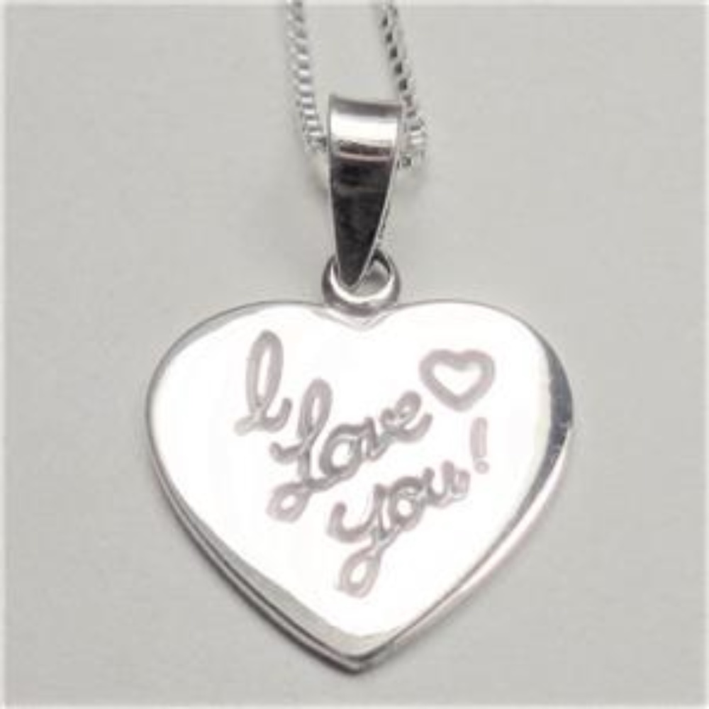 STERLING SILVER I LOVE YOU HEART LOVERS NECKLACE